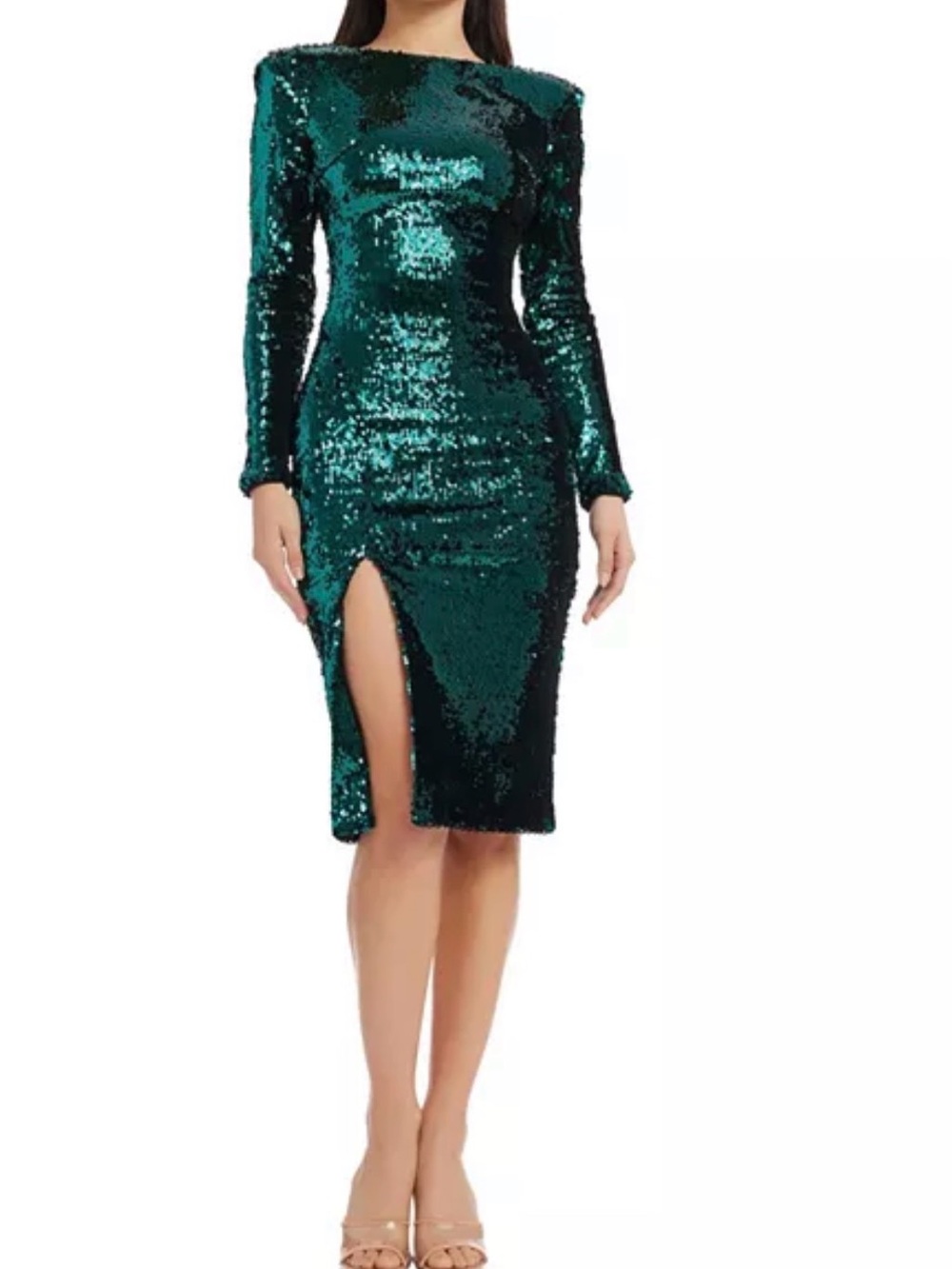 Dress the Population Natalie Dress in the shade Deep Emerald Medium